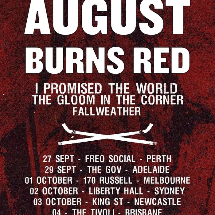 AUGUST BURNS RED AUSTRALIA 2026 SETLIST PLAYLIST