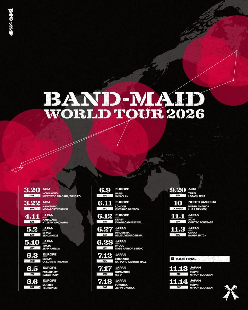 BAND-MAID WORLD TOUR 2026 Setlist Playlist