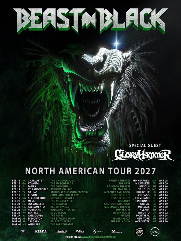 BEAST IN BLACK NORTH AMERICAN TOUR 2027 SETLIST PLAYLIST