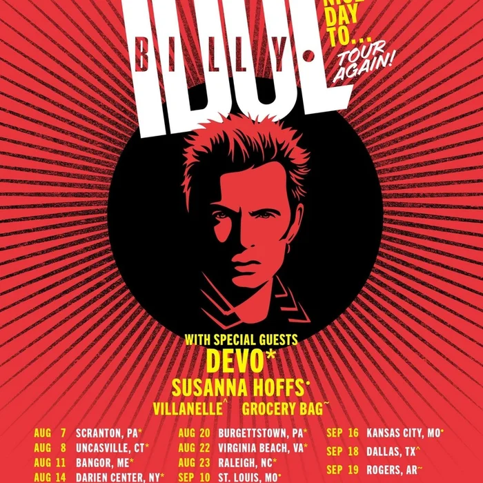 BILLY IDOL IT'S A NICE DAY TO... TOUR AGAIN! US 2026 SETLIST PLAYLIST