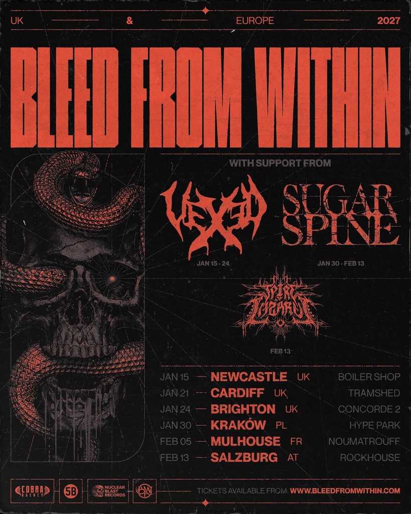 BLEED FROM WITHIN UK & EUROPE 2027 SETLIST PLAYLIST