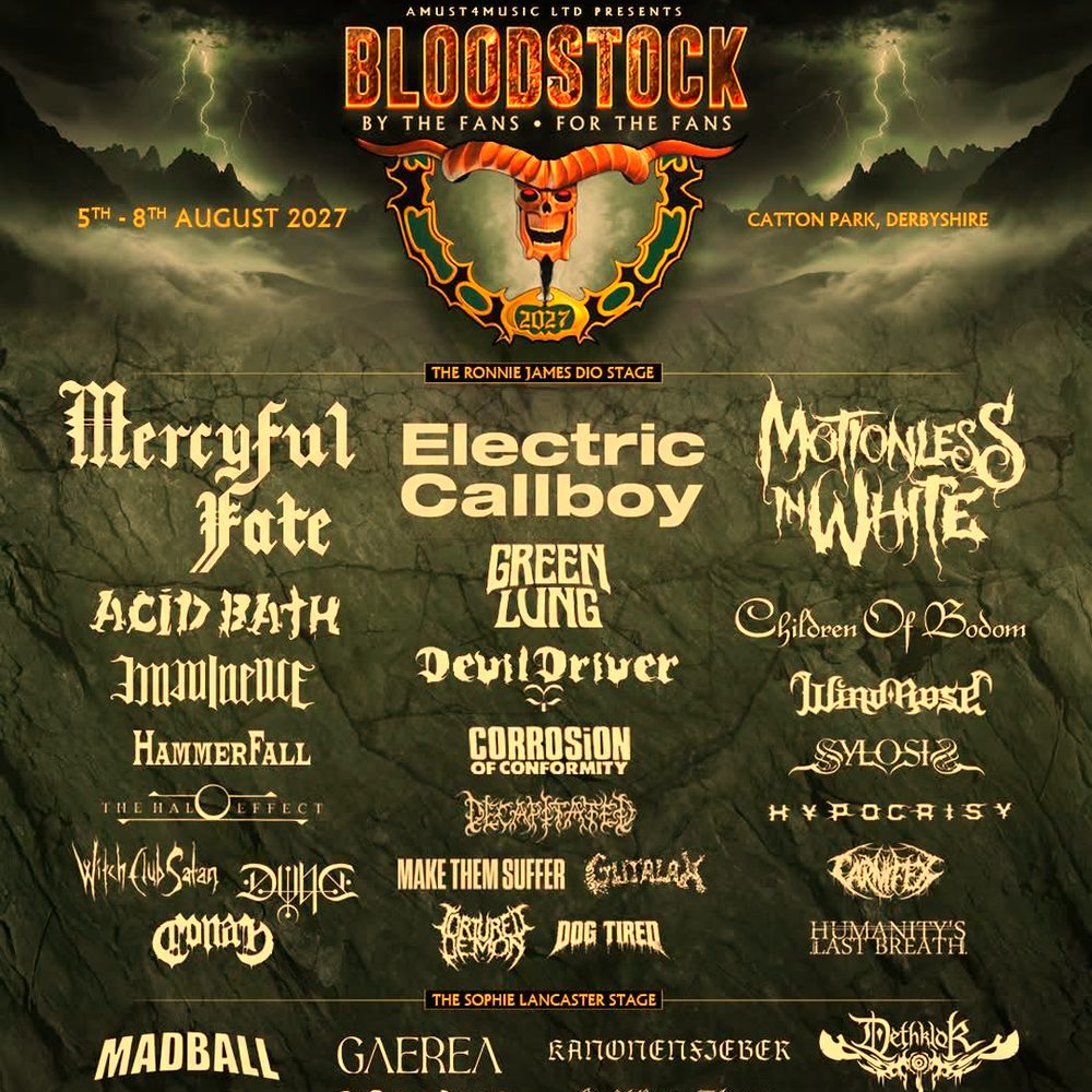 BLOODSTOCK 2027 COMPLETE SETLIST PLAYLIST