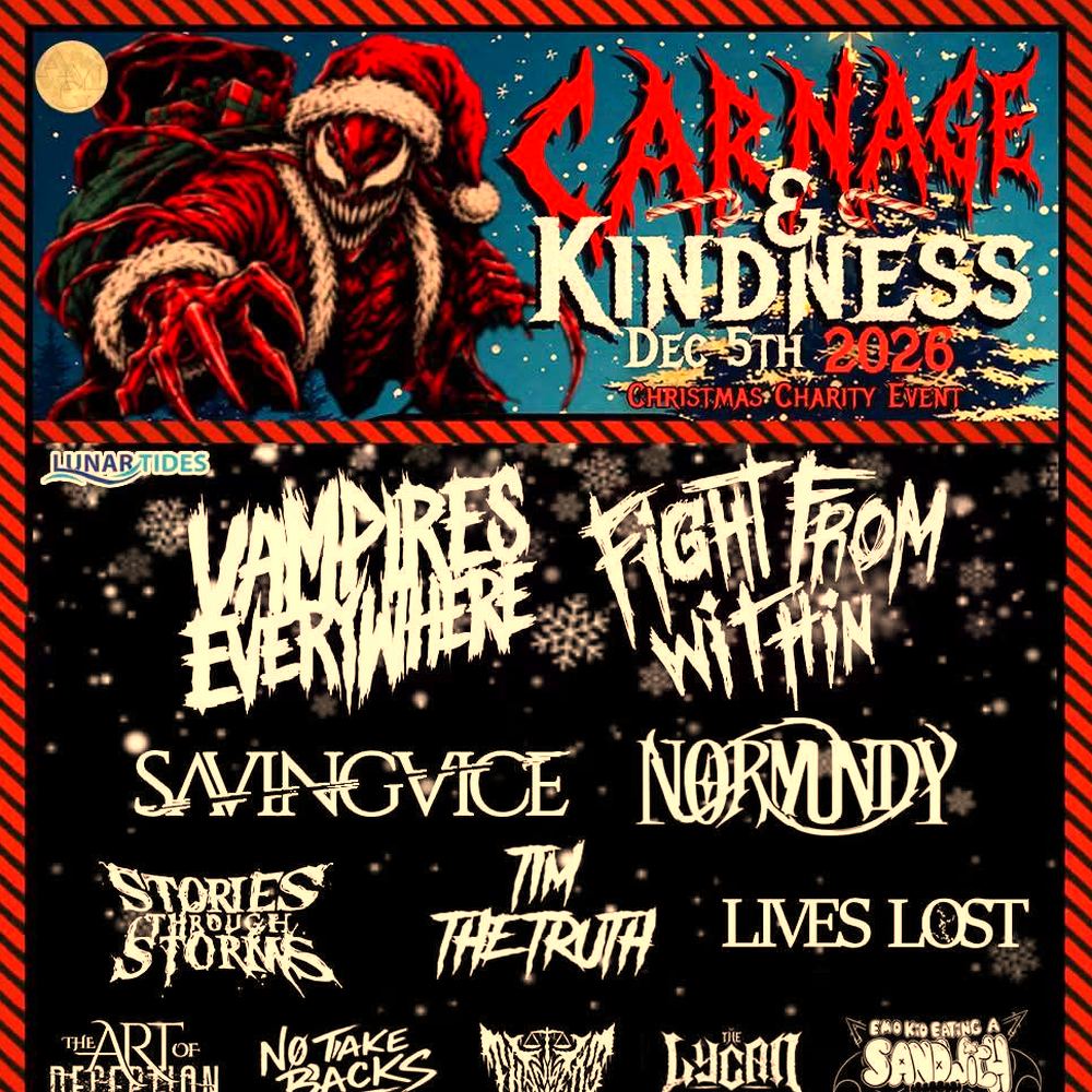 CARNAGE & KINDNESS CHRISTMAS CHARITY EVENT AT MOON BALLROOM, 12-05-2026 SETLIST PLAYLIST