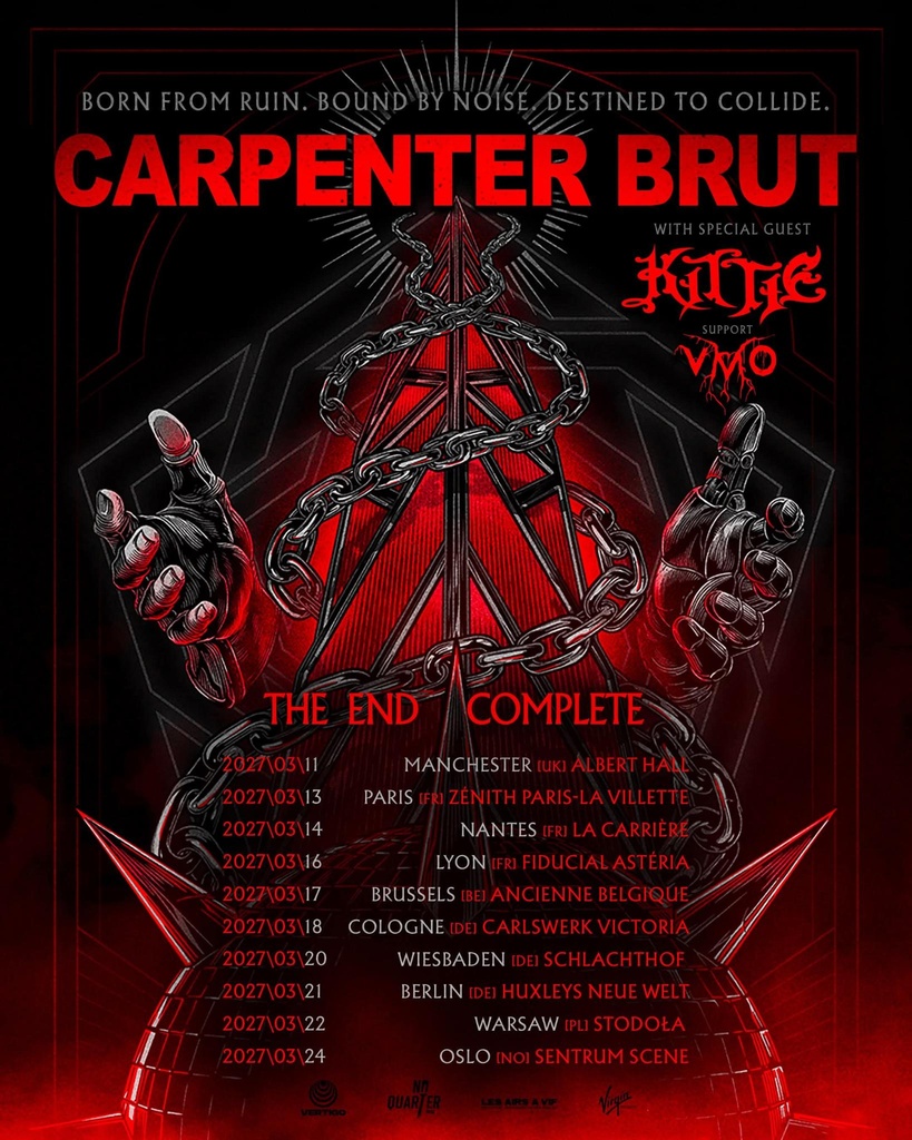 CARPENTER BRUT THE END COMPLETE EUROPE 2027 SETLIST PLAYLIST
