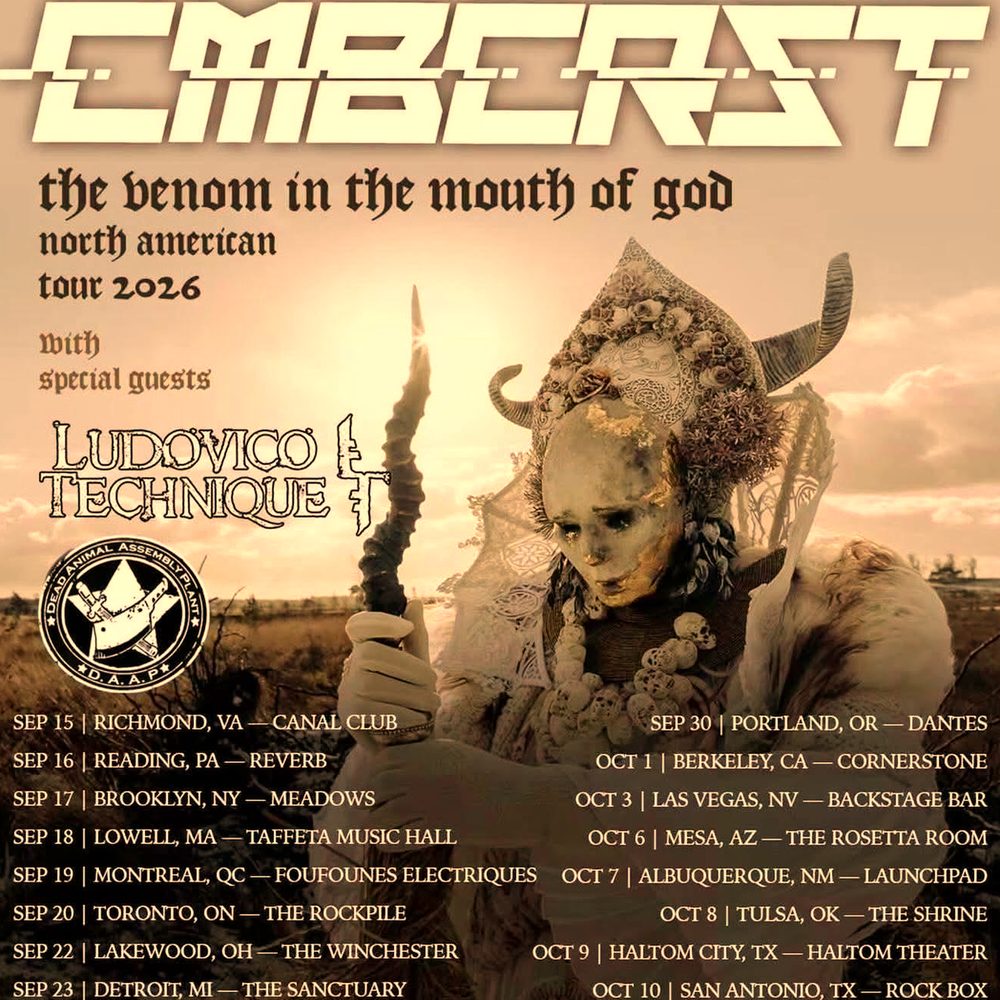 COMBICHRIST THE VENOM IN THE MOUTH OF GOD NORTH AMERICAN TOUR 2026 Setlist Playlist
