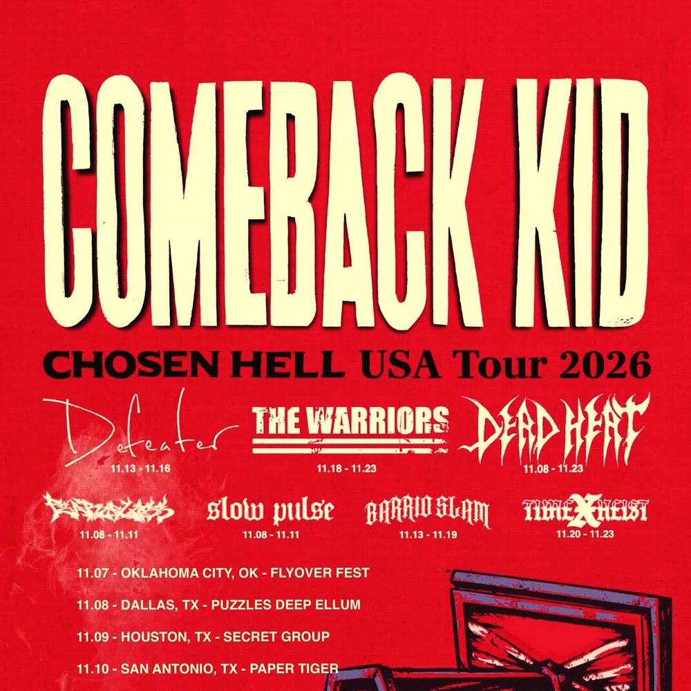 COMEBACK KID CHOSEN HELL USA TOUR 2026 SETLIST PLAYLIST