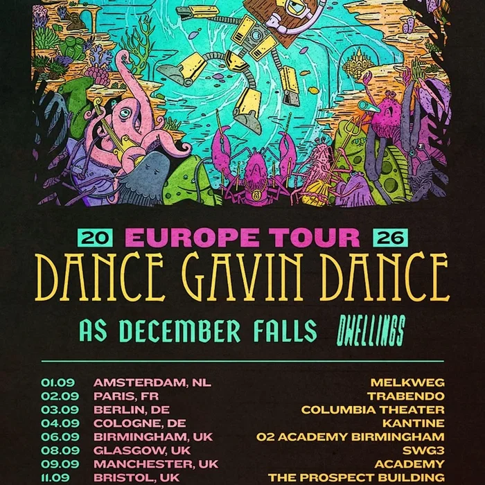 DANCE GAVIN DANCE EUROPE TOUR 2026 SETLIST PLAYLIST