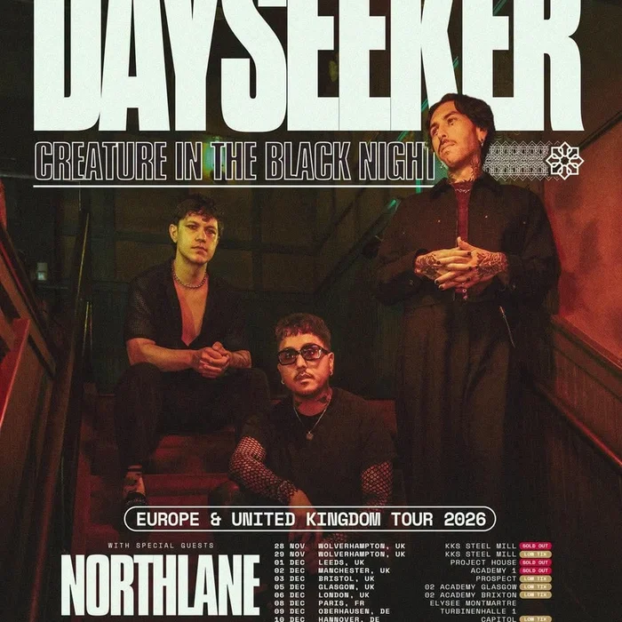 DAYSEEKER CREATURE IN THE BLACK NIGHT EUROPE & UNITED KINGDOM 2026 SETLIST PLAYLIST