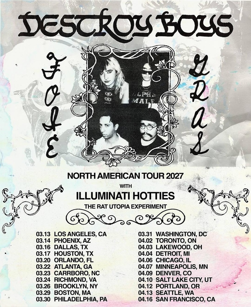 DESTROY BOYS NORTH AMERICAN TOUR 2027 SETLIST PLAYLIST