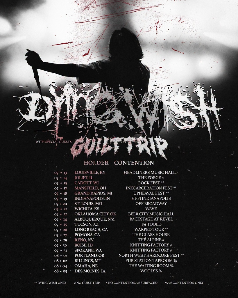 DYING WISH / GUILT TRIP US 2026 Setlist Playlist