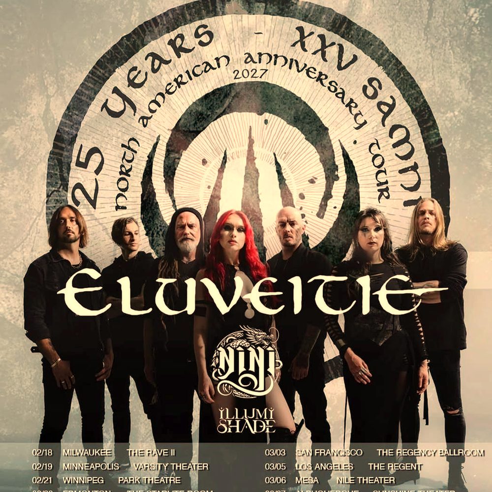 ELUVEITIE 25 YEARS XXV NORTH AMERICAN ANNIVERSARY TOUR 2027 SETLIST PLAYLIST