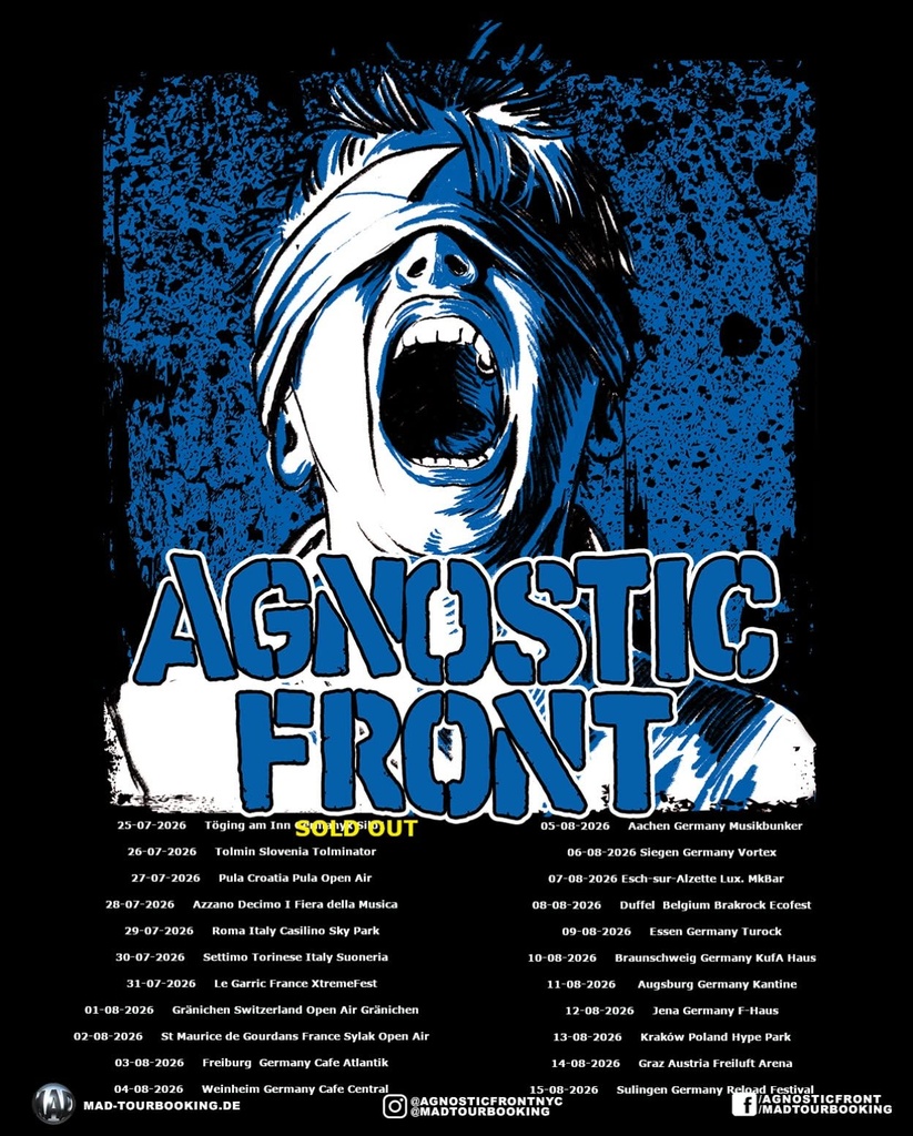 AGNOSTIC FRONT EUROPE 2026 SETLIST PLAYLIST