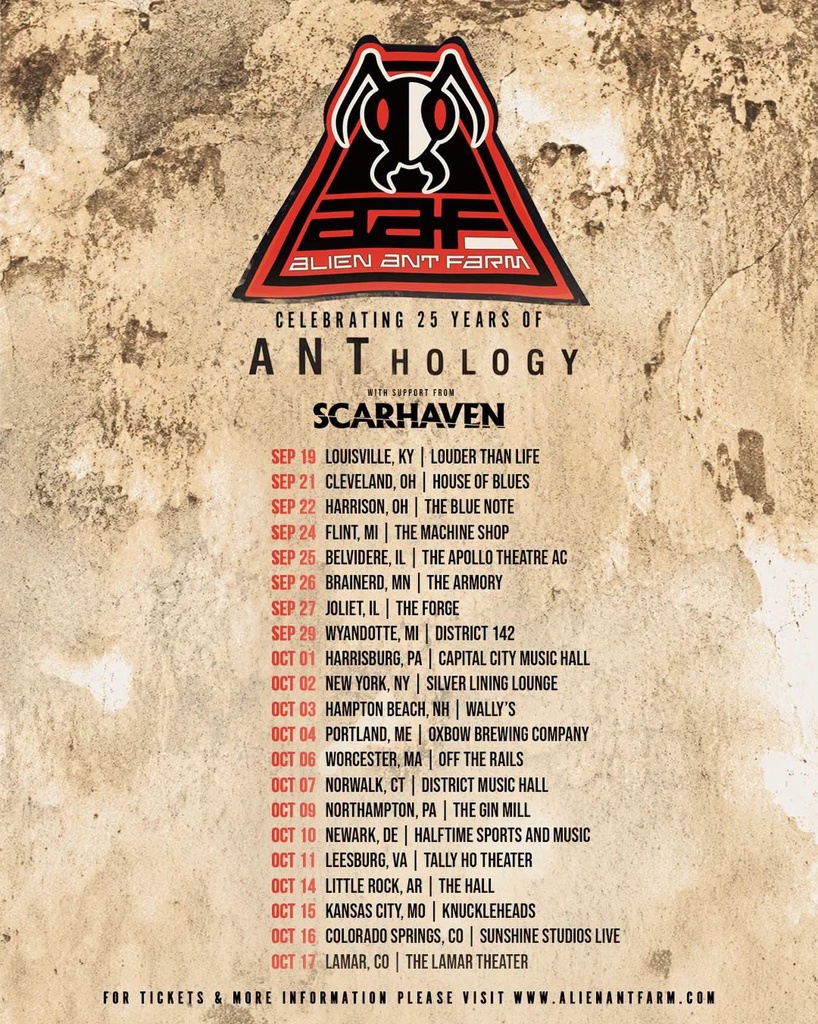 ALIEN ANT FARM CELEBRATING 25 YEARS OF ANTHOLOGY US 2026 SETLIST PLAYLIST