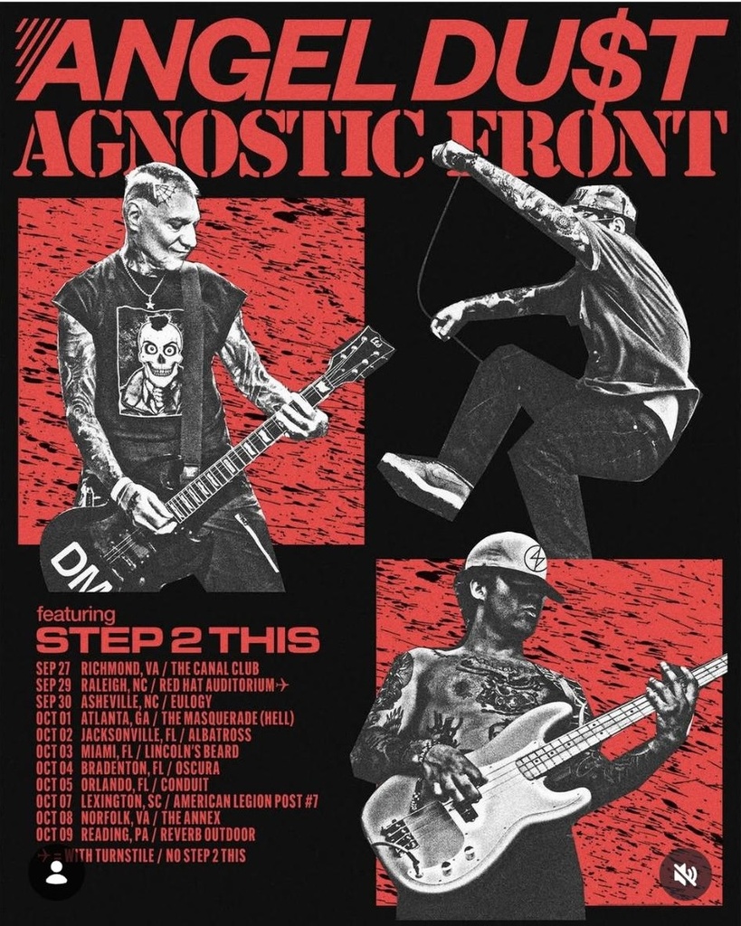 ANGEL DU$T & AGNOSTIC FRONT US 2026 SETLIST PLAYLIST