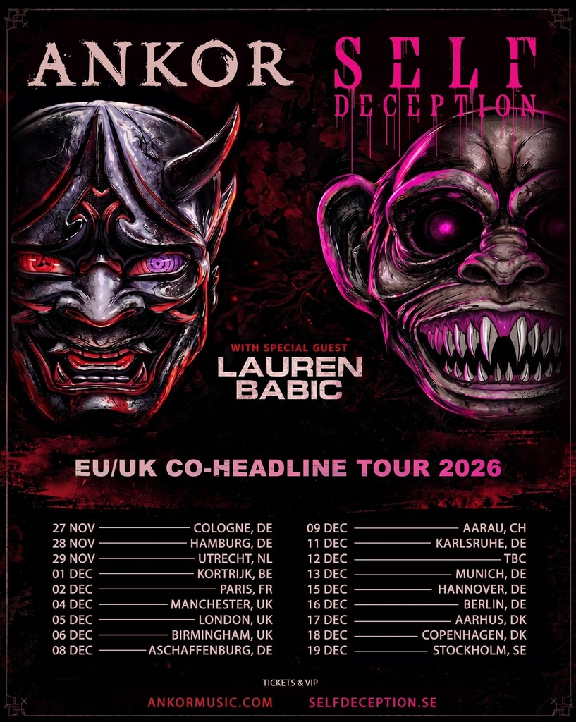 ANKOR & SELF DECEPTION EU/UK CO-HEADLINE TOUR 2026 SETLIST PLAYLIST
