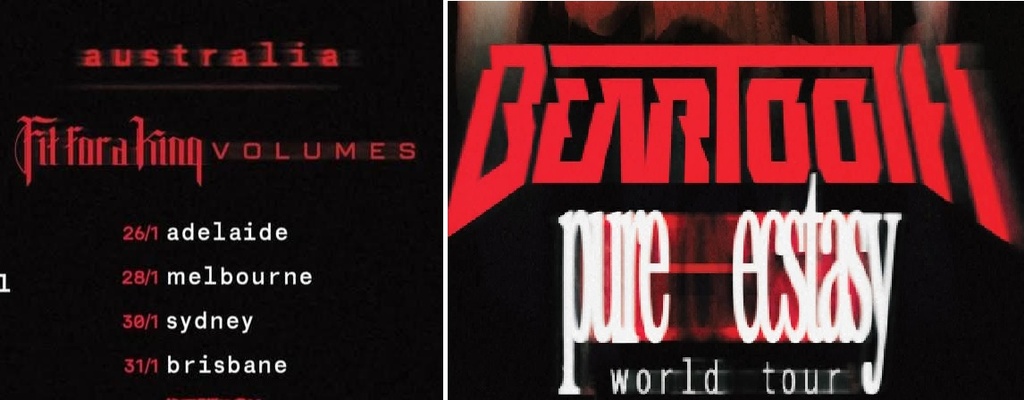 BEARTOOTH PURE ECSTASY WORLD TOUR AUSTRALIA 2027 SETLIST PLAYLIST
