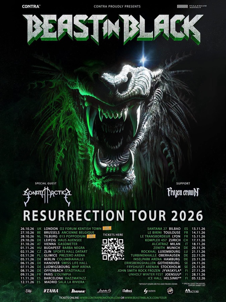 BEAST IN BLACK RESURRECTION TOUR EUROPE 2026 SETLIST PLAYLIST
