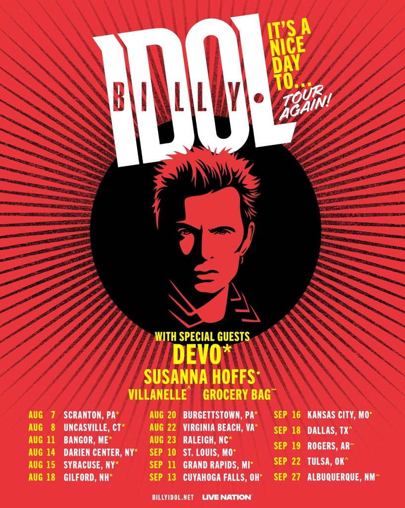BILLY IDOL IT'S A NICE DAY TO... TOUR AGAIN! US 2026 SETLIST PLAYLIST
