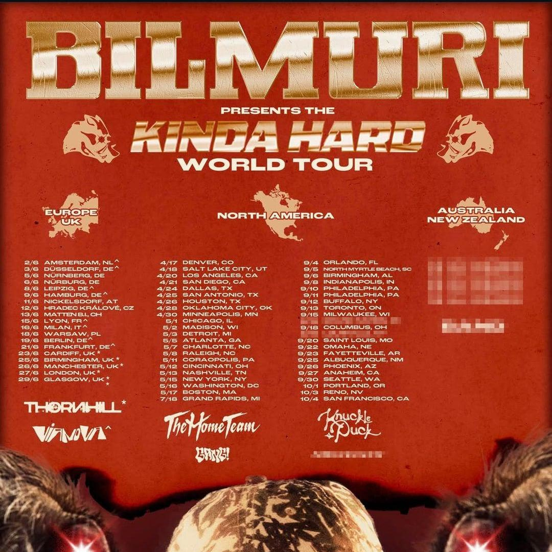 BILMURI Kinda Hard Australian Tour 2026 Setlist Playlist