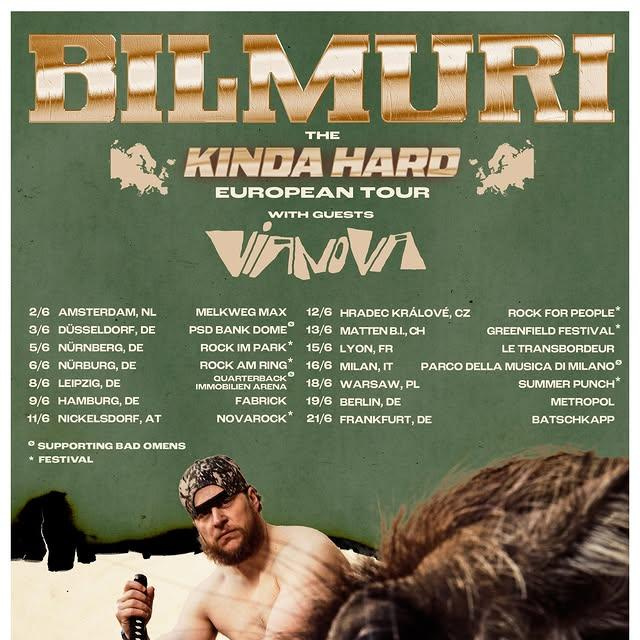 BILMURI Kinda Hard European Tour 2026 Setlist Playlist