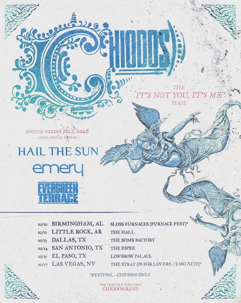 CHIODOS THE IT'S NOT YOU, IT'S ME TOUR UNITED STATES FALL 2026 SETLIST PLAYLIST