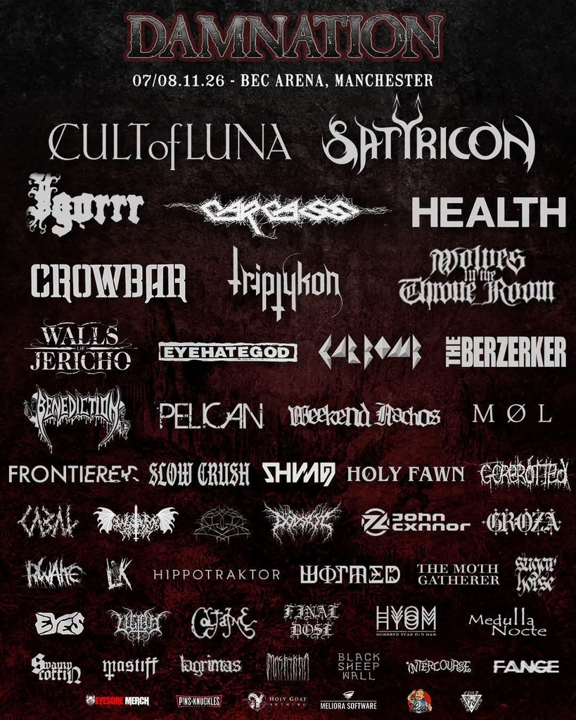 DAMNATION 2026 COMPLETE SETLIST PLAYLIST