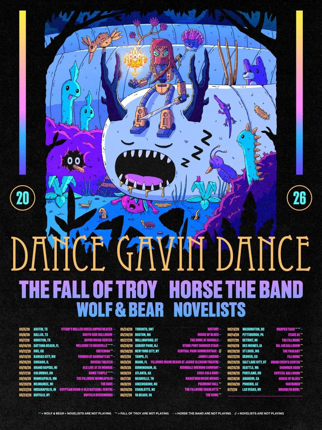 DANCE GAVIN DANCE US Tour 2026 Setlist Playlist