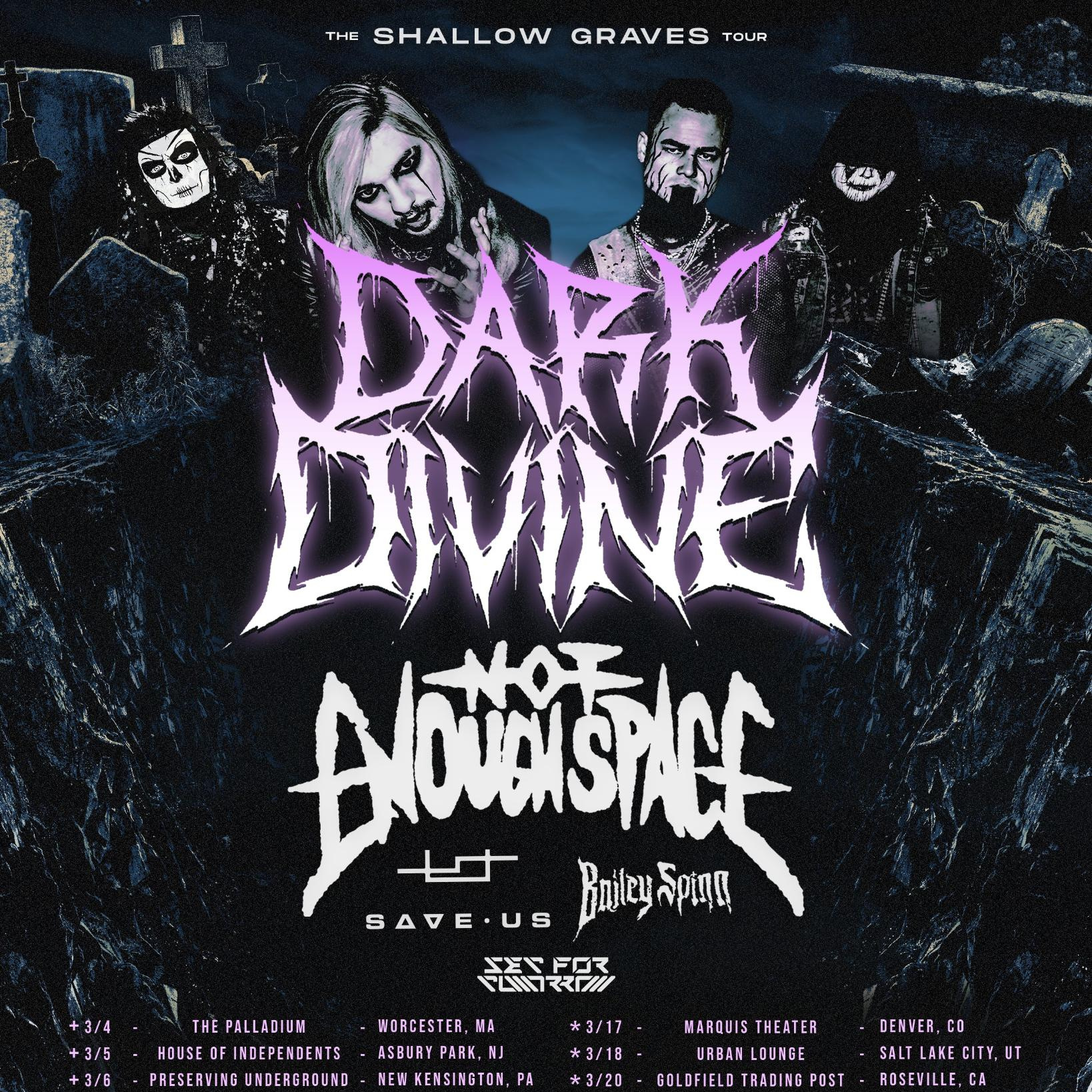 DARK DIVINE The Shallow Graves N. America Tour 2026 Setlist Playlist