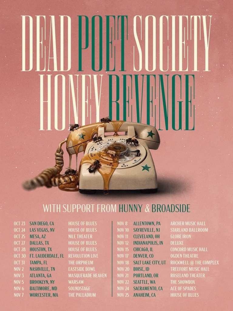 DEAD POET SOCIETY & HONEY REVENGE US 2026 SETLIST PLAYLIST