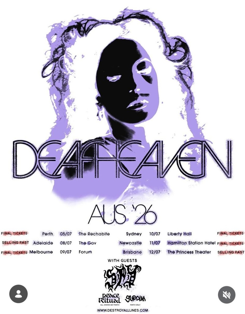 DEAFHEAVEN AUS 2026 SETLIST PLAYLIST