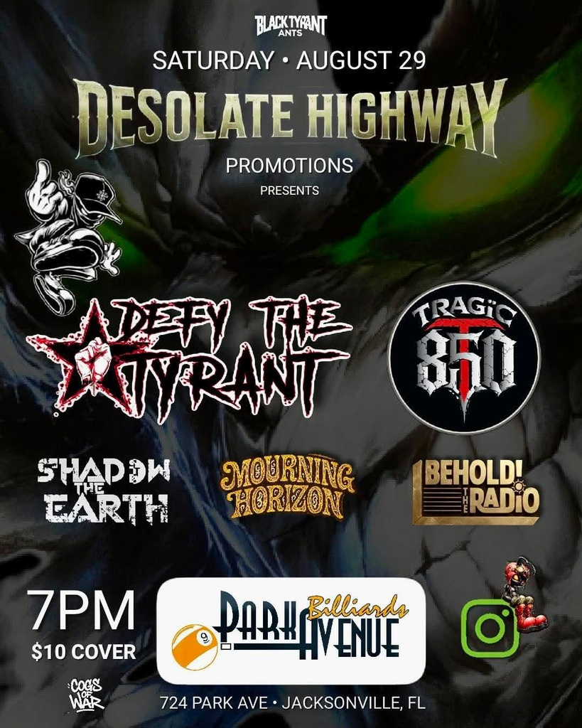DEFY THE TYRANT & TRAGIC850 JACKSONVILLE FL 08-29-26 GETREADY PLAYLIST