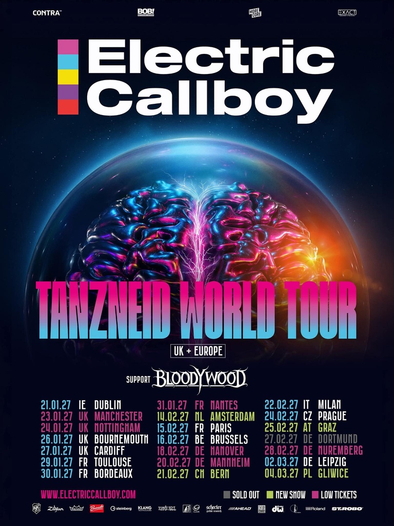 ELECTRIC CALLBOY TANZNEIDTOUR UK EUROPE 2027 SETLIST PLAYLIST