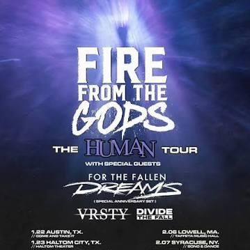 FIRE FROM THE GODS The Human Tour US 2026 Setlist Playlist 