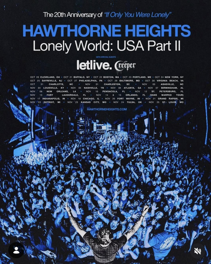 HAWTHORNE HEIGHTS LONELY WORLD: USA PART II 2026 SETLIST PLAYLIST