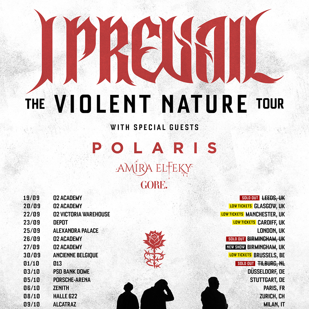 I PREVAIL / POLARIS The Violent Nature Tour EU / UK 2026 Setlist Playlist