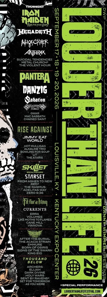 LOUDER THAN LIFE 2026 THURSDAY SETLIST PLAYLIST