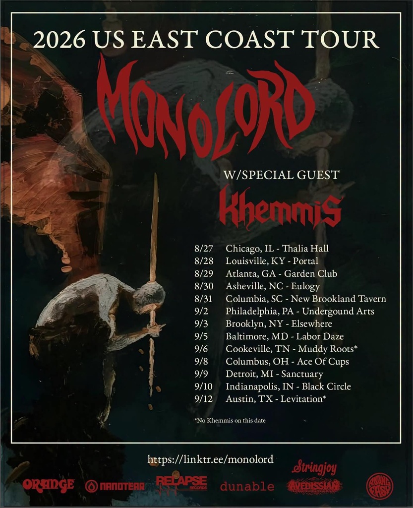 MONOLORD US EAST COAST TOUR 2026 SETLIST PLAYLIST