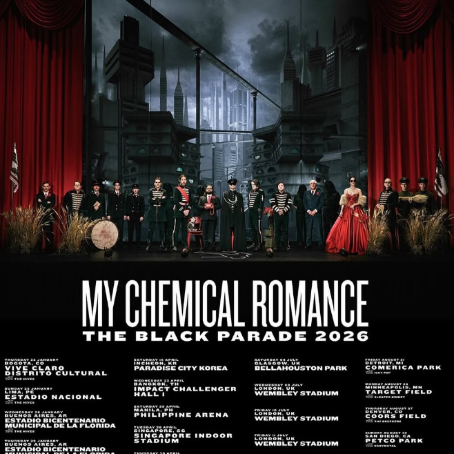 MY CHEMICAL ROMANCE The Black Parade Americas Tour 2026 Setlist Playlist