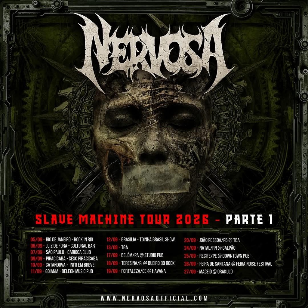 NERVOSA SLAVE MACHINE TOUR 2026 - PARTE 1 S. AMERICA SETLIST PLAYLIST