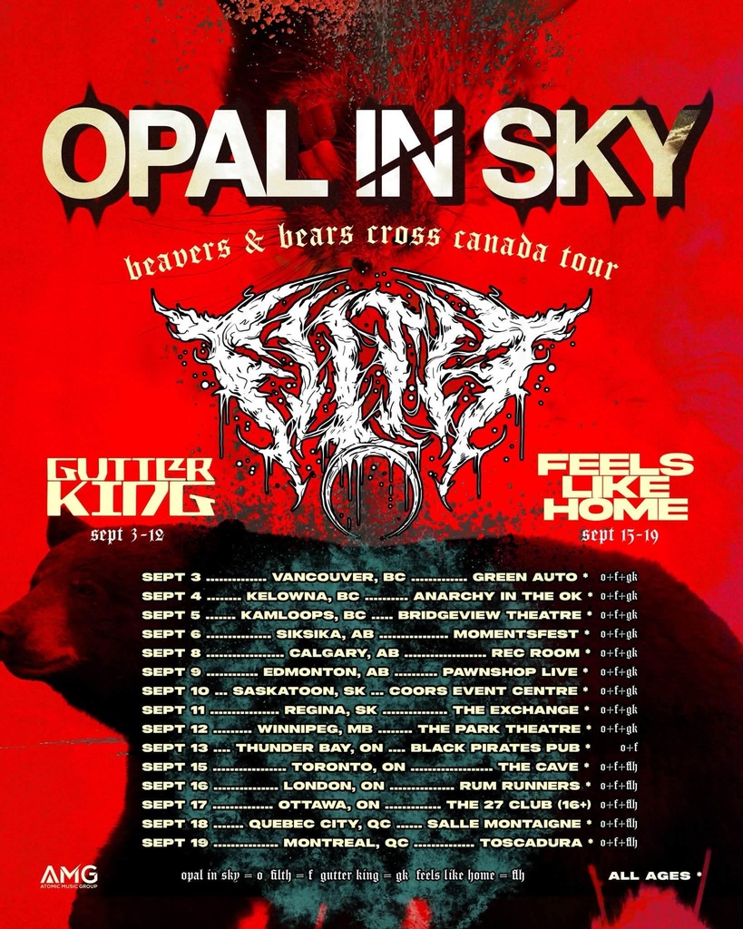 OPAL IN SKY/FILTH BEAVERS & BEARS CROSS CANADA TOUR 2026 SETLIST PLAYLIST