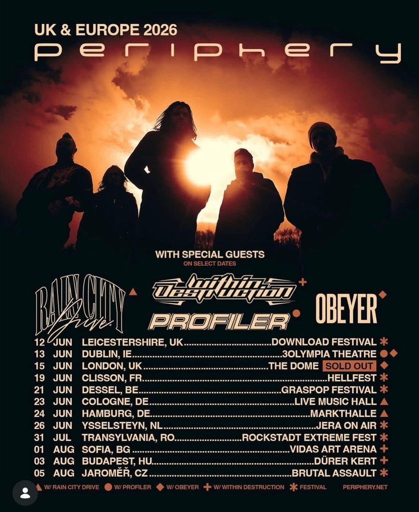 PERIPHERY UK & EUROPE 2026 SETLIST PLAYLIST
