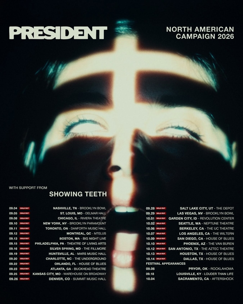 PRESIDENT - NORTH AMERICAN CAMPAIGN 2026 SETLIST PLAYLIST