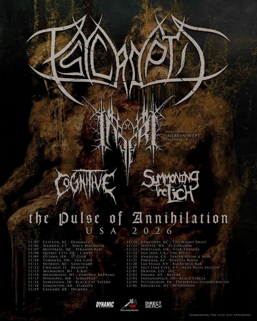 PSYCROPTIC THE PULSE OF ANNIHILATION USA TOUR 2026 SETLIST PLAYLIST
