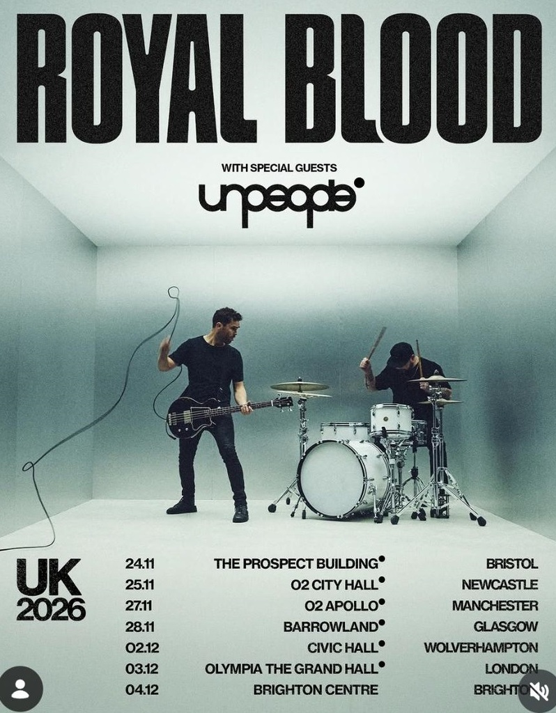ROYAL BLOOD UK TOUR 2026 SETLIST PLAYLIST