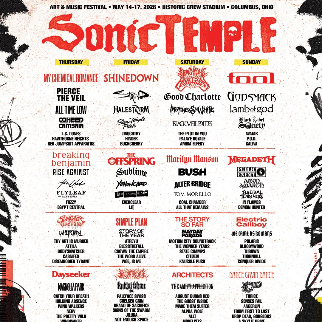 SONIC TEMPLE 2026 COMPLETE SETLIST PLAYLIST