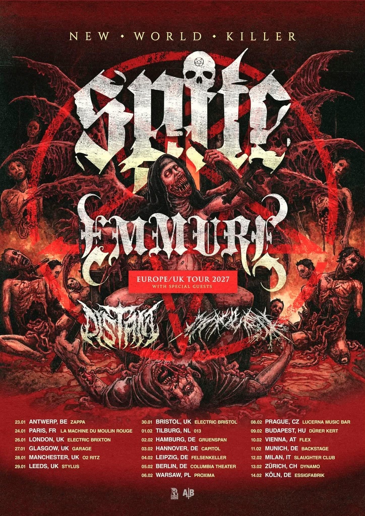 SPITE & EMMURE NEW WORLD KILLER EUROPE/UK 2027 SETLIST PLAYLIST