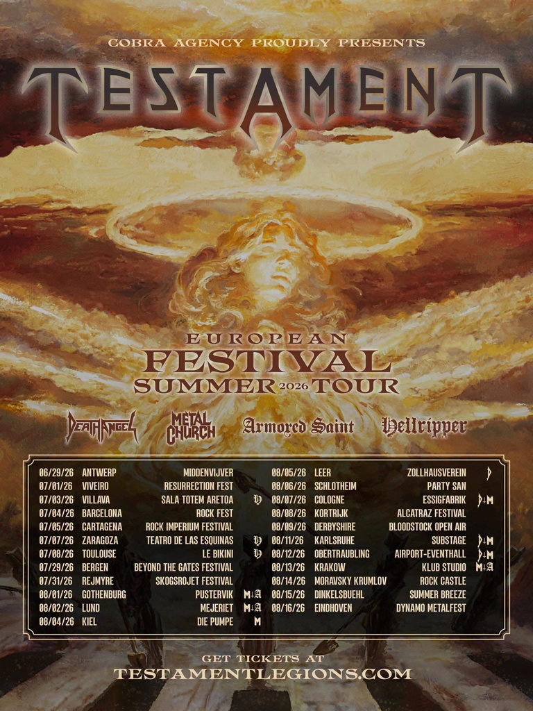 TESTAMENT EUROPEAN FESTIVAL SUMMER TOUR 2026 SETLIST PLAYLIST