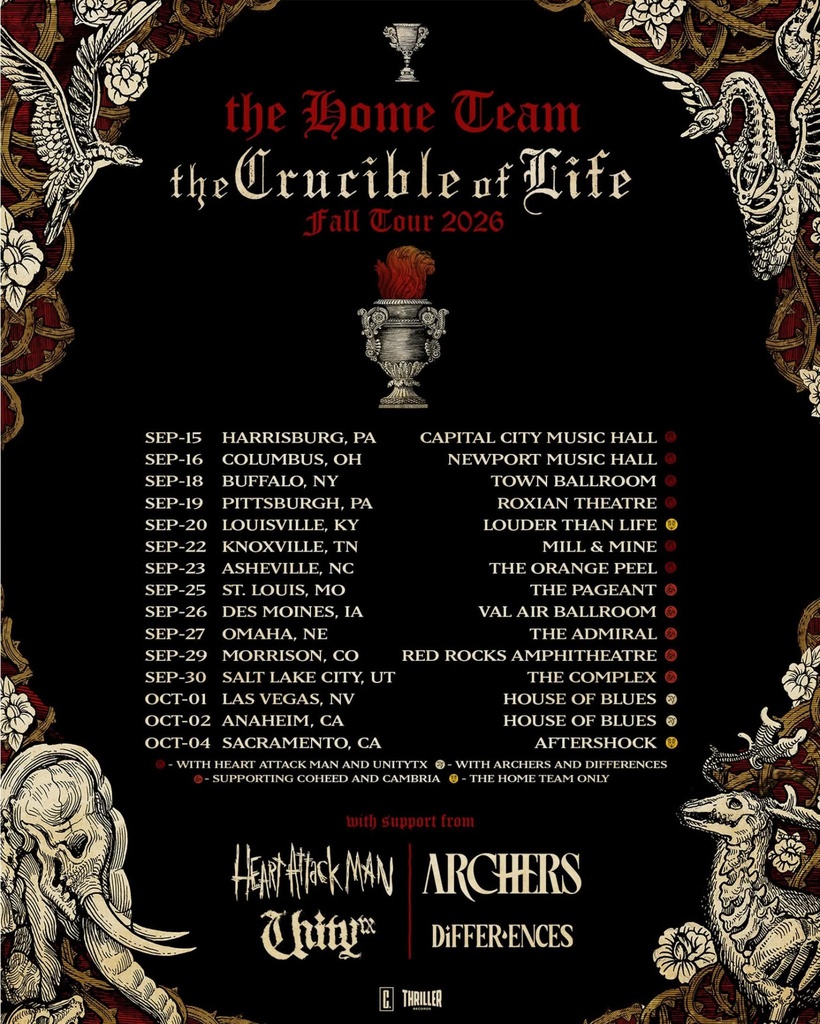 THE HOME TEAM THE CRUCIBLE OF LIFE US 2026 SETLIST PLAYLIST