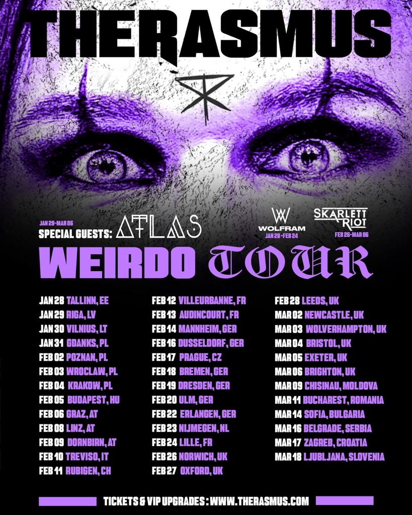 THE RASMUS WEIRDO TOUR EUROPE 2027 SETLIST PLAYLIST