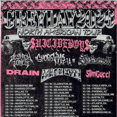 $UICIDEBOY$ - GREYDAY 2026 N. American Tour Setlist Playlist